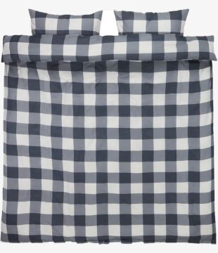 Bộ vỏ chăn gối đôi cotton | SCOTTI | xám/trắng | R200xD220cm/R50xD70cm