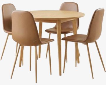 Bộ bàn ăn MARSTRAND Ø110 sồi + JONSTRUP cognac