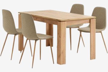 Bộ bàn ăn  LINTRUP D140 + BISTRUP vàng cát