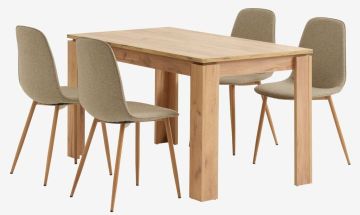 Bộ bàn ăn LINTRUP D140 + BISTRUP vàng cát