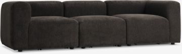 Sofa 3 chỗ | SKEJBY | vải polyester | nâu | R254xS92xC64cm