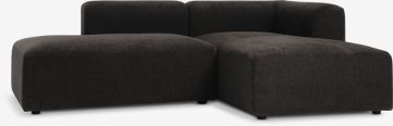 Sofa mở góc 2 chỗ | SKEJBY | vải polyester | nâu | R215xS155xC64cm