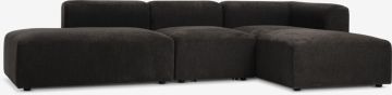 Sofa mở góc 3 chỗ | SKEJBY | vải polyester | nâu | R285xS155xC64cm