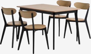 Bộ bàn ăn JEGIND D130 sồi/đen + JEGIND đen/sồi