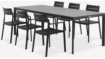 Bộ bàn ăn KUMLA D200 +6 INGSTRUP đen