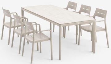 Bộ bàn ăn KUMLA D200 +6 INGSTRUP be