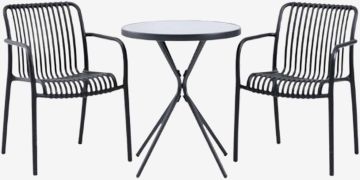 Bộ bàn ghế bistro | RADSTRUP/NABBEN | đen | Ø60xC70cm/R55xS58xC80cm