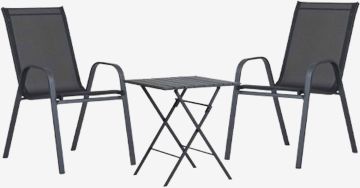 Bộ bàn ghế bistro | SANDVIKA/LEKNES | đen | R65xD65xC70cm/R54xS72xC92cm