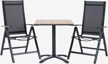 Bộ bàn ghế bistro | HOBRO/LOMMA | màu tự nhiên/đen | R70xD70xC73cm/R57xS70xC109cm