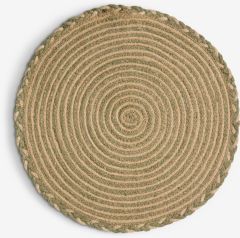 Tấm l&oacute;t đĩa | TETTEGRAS | sợi đay | m&agrave;u tự nhi&ecirc;n/xanh l&aacute; | &Oslash;37cm