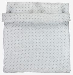 Bộ vỏ chăn gối đ&ocirc;i k&egrave;m ga cotton | ANNIKA | xanh/trắng | R200xD220cm/R240xD260cm/R50xD70cm