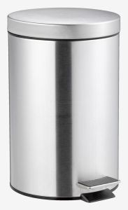 Thùng rác | MEDLE | inox/nhựa PP | màu inox | R27.5xD25xC39.5cm | 12L