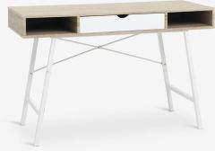 B&agrave;n l&agrave;m việc | ABBETVED | gỗ c&ocirc;ng nghiệp/kim loại | m&agrave;u sồi/trắng | R48xD120xC76cm