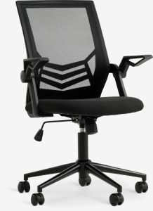 Ghế làm việc | ASMINDERUP | kim loại/polyester | đen | R59xS61xC95/107cm