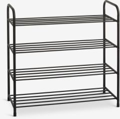 Kệ gi&agrave;y 4 ngăn| HALS | th&eacute;p | đen | R82xS35xC78cm