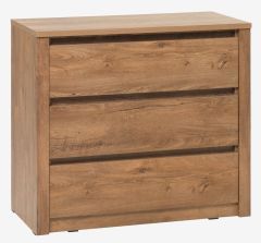 Tủ ngăn k&eacute;o 3 ngăn | VEDDE | gỗ c&ocirc;ng nghiệp | m&agrave;u sồi đậm | R91xS43xC79cm