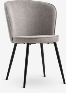 Ghế b&agrave;n ăn | RISSKOV | kim loại/vải polyester | x&aacute;m/đen | R58xS60xC82cm