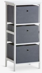 Tủ ngăn k&eacute;o 3 ngăn | ODBY | gỗ c&ocirc;ng nghiệp | trắng/ x&aacute;m | R37xS30xC80cm