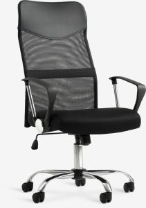Ghế làm việc | BILLUM | polyester mesh/da PU | đen | R61xS62xC109/119cm