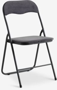 Ghế gấp | VOEL | th&eacute;p/nhựa PP | x&aacute;m đậm | R44xS45xC81cm