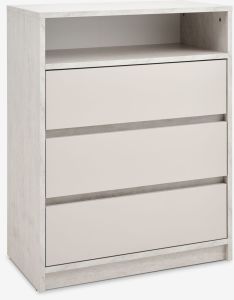 Tủ ngăn k&eacute;o | BILLUND | gỗ c&ocirc;ng nghiệp | v&acirc;n đ&aacute; cẩm thạch/be | R71xS39xC90cm