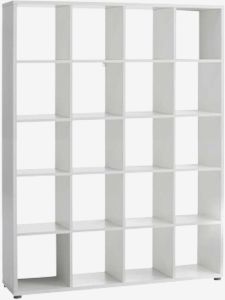 Kệ sách 20 ngăn | SANDAGER | gỗ công nghiệp | trắng | R151xS34xC187cm