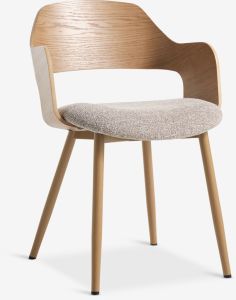 Ghế b&agrave;n ăn | HVIDING | kim loại/veneer sồi | be/m&agrave;u sồi | R53xS55xC78cm