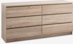 Tủ ngăn k&eacute;o 6 ngăn | LIMFJORDEN | gỗ c&ocirc;ng nghiệp | m&agrave;u sồi nhạt | R161xS48xC79cm