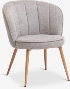 Ghế bành | HOLMDRUP | kim loại/vải polyester | xám/sồi | R66xS68xC81cm