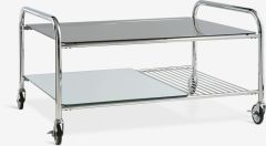 B&agrave;n cafe | SNEJBJERG | k&iacute;nh/kim loại | m&agrave;u chrome | R61xD80xC44cm