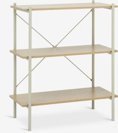 Kệ s&aacute;ch 3 tầng | VANDBORG | gỗ c&ocirc;ng nghiệp/kim loại | be/m&agrave;u sồi | R80xS40xC92cm