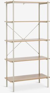 Kệ s&aacute;ch 5 tầng | VANDBORG | gỗ c&ocirc;ng nghiệp/kim loại | be/m&agrave;u sồi | R80xS40xC166cm