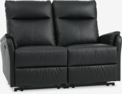 Sofa 2 chỗ chỉnh điện | ABILDSKOV | thép/da PU | đen | R138xS90/154xC83/103cm 