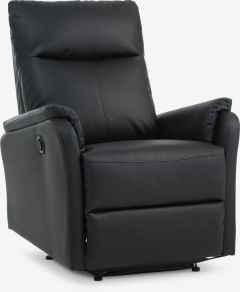 Ghế thư giãn chỉnh điện | ABILDSKOV | thép/da PU | đen | R71xS90/154xC83/103cm