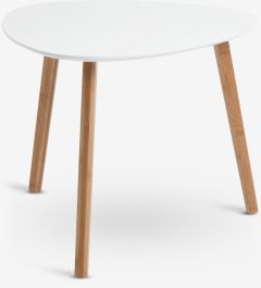 B&agrave;n g&oacute;c | TAPS | gỗ c&ocirc;ng nghiệp/tre &eacute;p | trắng/sồi | R55xD55xC45cm