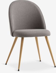 Ghế bàn ăn | KOKKEDAL | kim loại/vải polyester | xám/sồi | R52xS53xC82cm