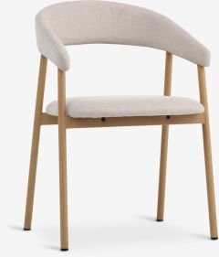 Ghế b&agrave;n ăn | EJSING | kim loại/vải polyester | be/m&agrave;u sồi | R55xS55xC79cm
