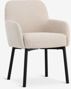 Ghế bàn ăn | SOTTRUP | vải polyester/kim loại | be/đen | R56.5xS60xC82.5cm