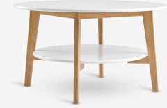 B&agrave;n cafe | JEGIND | gỗ c&ocirc;ng nghiệp | trắng/m&agrave;u tự nhi&ecirc;n | &Oslash;80xC45cm