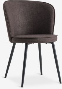 Ghế bàn ăn | RISSKOV | kim loại/vải polyester | nâu đậm/đen | R58xS60xC82cm