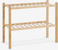 Kệ gi&agrave;y 2 ngăn | EGTVED | tre | m&agrave;u tự nhi&ecirc;n | R54xS25xC43cm