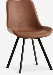 Ghế xoay | HYGUM | chân kim loại/PU | cognac/đen | R54xS59xC86cm