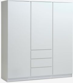 Tủ quần áo | LIMFJORDEN | gỗ công nghiệp | trắng | R180xS58xC200cm