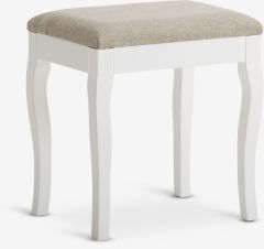 Ghế đ&ocirc;n | MALLING | gỗ tần b&igrave;/vải polyester | trắng/be | R40xS30xC40cm