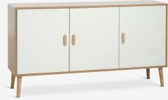 Tủ ph&ograve;ng ăn | GAMTOFTE | 3 c&aacute;nh | gỗ c&ocirc;ng nghiệp | trắng/sồi | R155xS42xC84cm