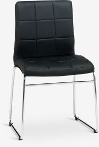 Ghế bàn ăn | HAMMEL | kim loại/PU | đen/chrome | R53xS56xC86cm