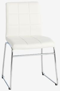 Ghế bàn ăn | HAMMEL | kim loại/PU | trắng/chrome | R53xS56xC86cm