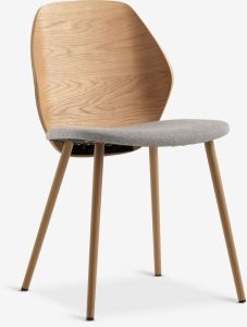 Ghế bàn ăn | HORNE | kim loại/vải polyester | xám/sồi | R47xS54xC81cm