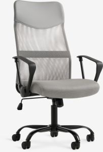 Ghế l&agrave;m việc | BILLUM | polyester mesh/da PU | x&aacute;m/đen | R61xS62xC109/119cm