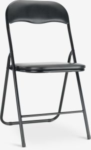Ghế gấp | VIUF | kim loại/da PU | đen | R42xS43xC81cm